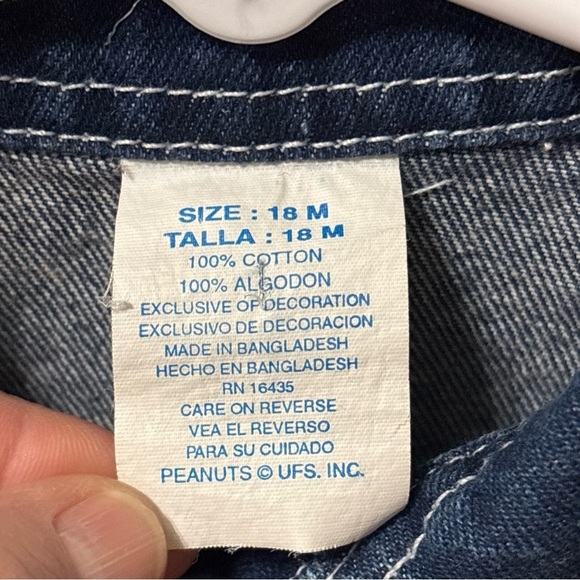 VINTAGE PRE OWNED PEANUTS BABY SNOOPY CONSTRUCTION DENIM JACKET 18 MONTHS - Picture 13 of 16